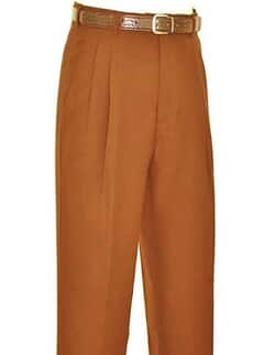 Pleated Pants Luggage Brown