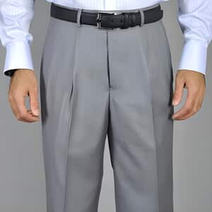 Grey Single Pleated Pants