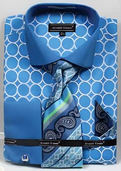 Printed Pattern Mens Turquoise