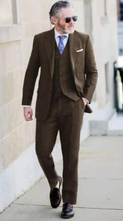 Linen Suit - Brown
