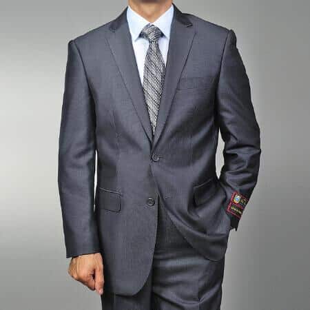Grey Teak Weave Single Breasted Two buttons Suit - SKU: ID#GR4562