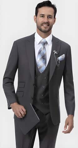 Button Peak Lapel Suit