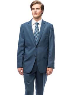 Suit Mens Blue Solid