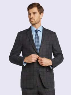 Suit-Gray Windowpane Bertolini Silk