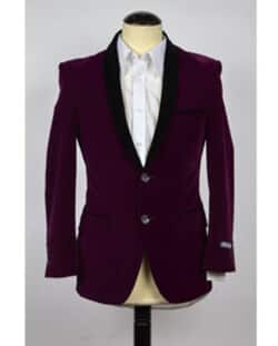 velour Blazer Jacket Purple