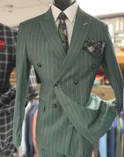 Pinstripe Suit - Green