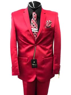2 Button Red Suit