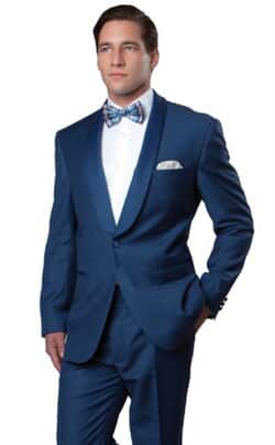 With Blue Sateen Lapel