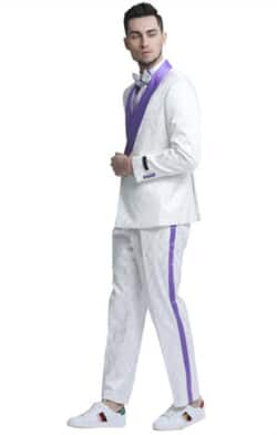 Purple Tuxedo - White